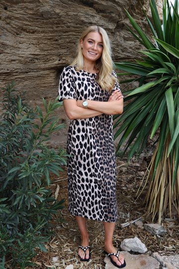 Liberté - Alma T-Shirt dress - Big Lux Leo Fossil